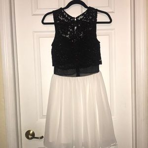 Glitter lace homecoming dress
